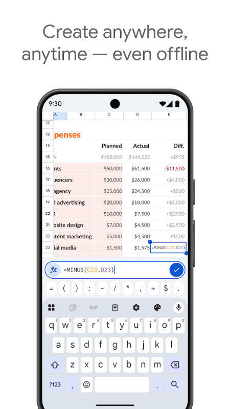 谷歌表格app截图1