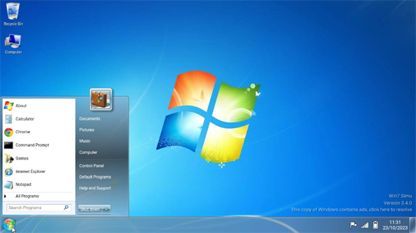 win7模拟器英文版截图
