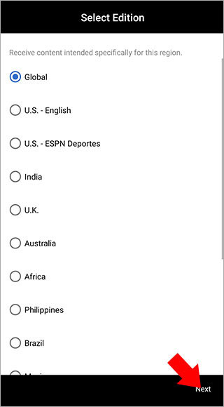 ESPN app截图