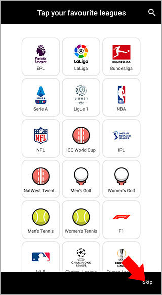 ESPN app截图