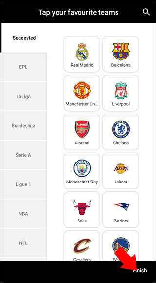 ESPN app截图