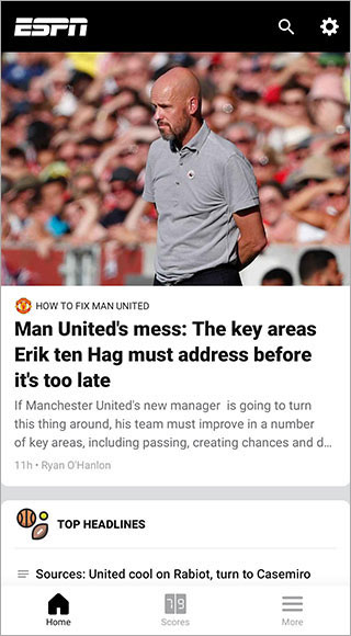 ESPN app截图