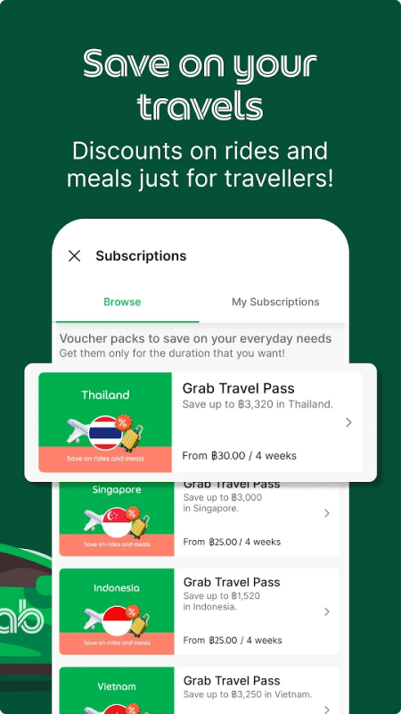 Grab境外打车截图