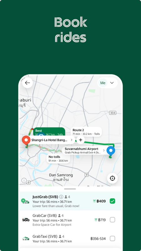 Grab境外打车截图