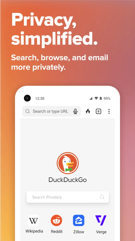 DuckDuckGo搜索引擎截图